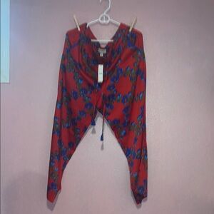 J. Crew Red and blue floral pants